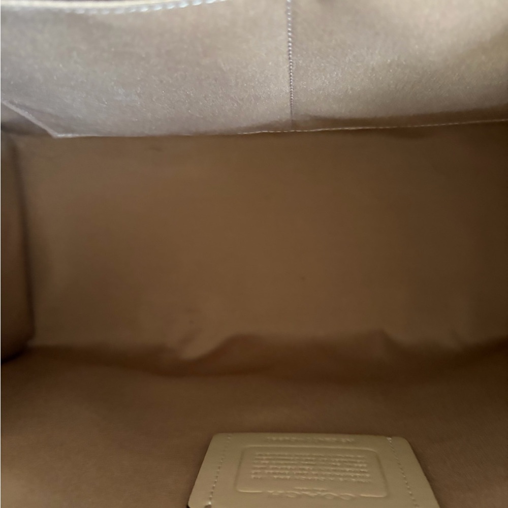 Coach Cream and Brown Logo Tote - Picture 6 of 9